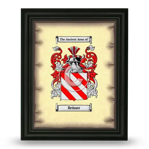 Brüner Coat of Arms Framed - Black