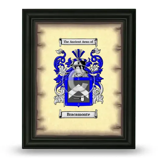 Bracamonte Coat of Arms Framed - Black