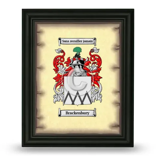 Brackenbury Coat of Arms Framed - Black