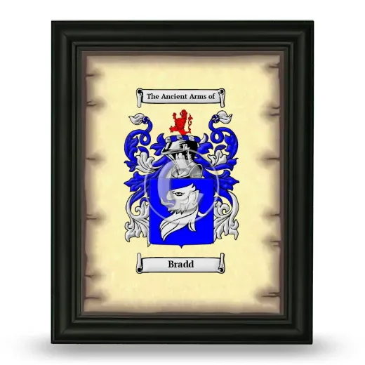Bradd Coat of Arms Framed - Black