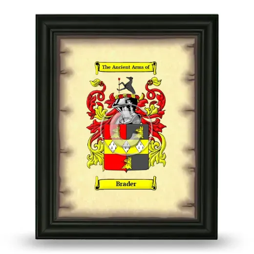 Brader Coat of Arms Framed - Black