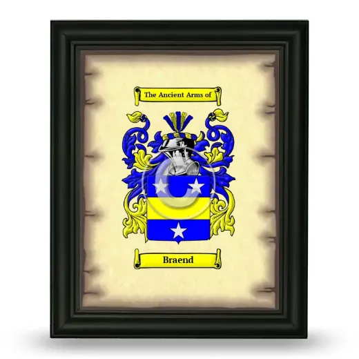 Braend Coat of Arms Framed - Black