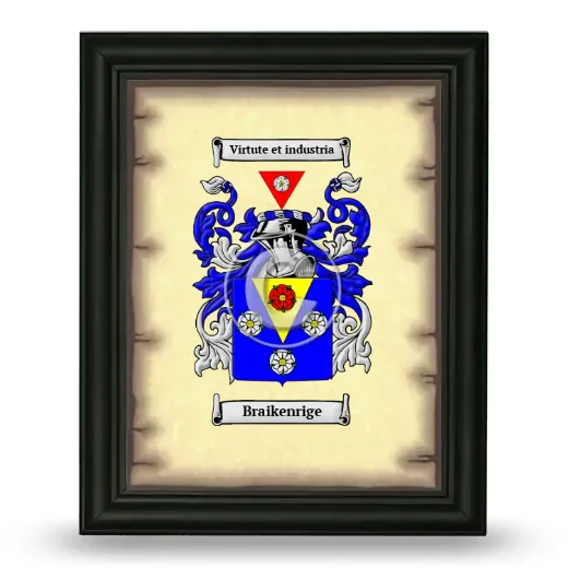 Braikenrige Coat of Arms Framed - Black