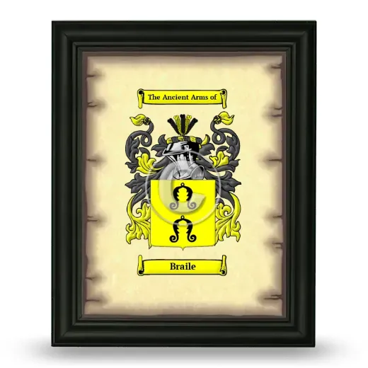Braile Coat of Arms Framed - Black