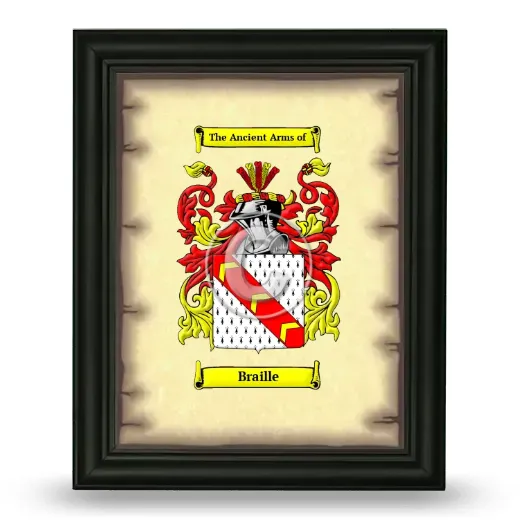 Braille Coat of Arms Framed - Black
