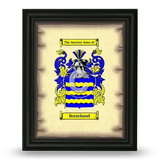 Branchaud Coat of Arms Framed - Black