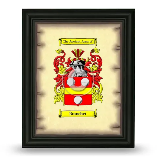 Branchet Coat of Arms Framed - Black
