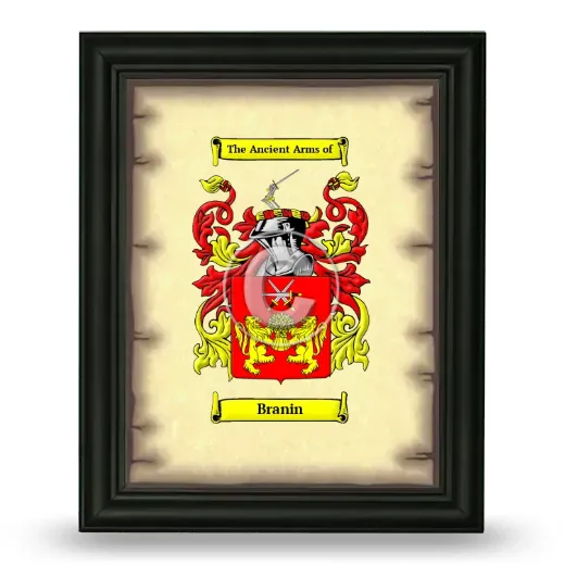 Branin Coat of Arms Framed - Black