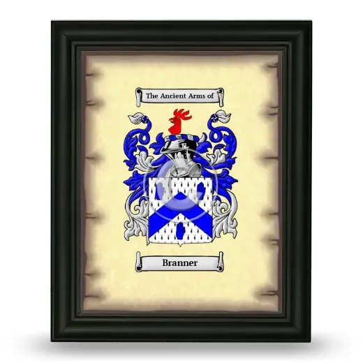 Branner Coat of Arms Framed - Black