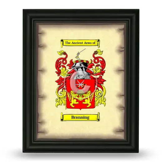 Branning Coat of Arms Framed - Black
