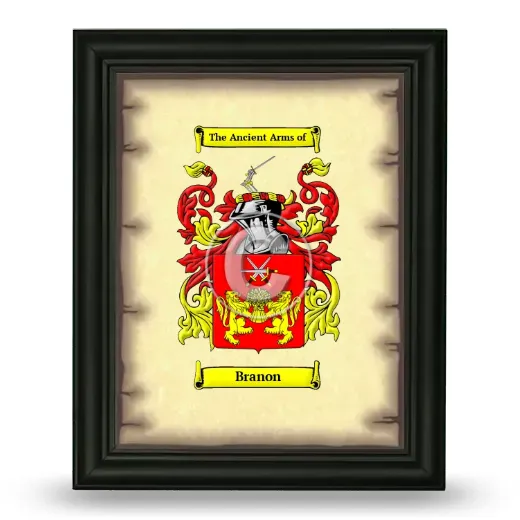 Branon Coat of Arms Framed - Black