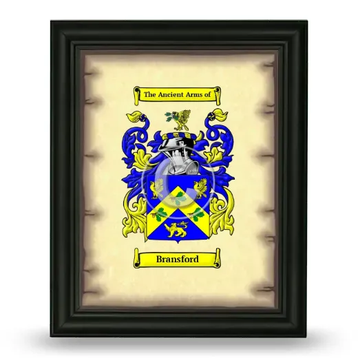 Bransford Coat of Arms Framed - Black