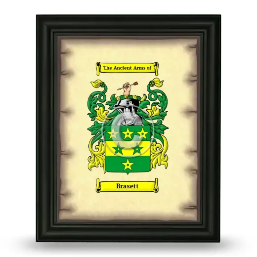 Brasett Coat of Arms Framed - Black
