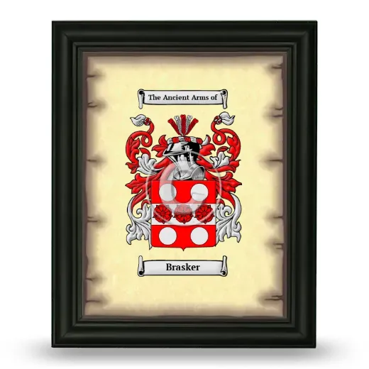 Brasker Coat of Arms Framed - Black