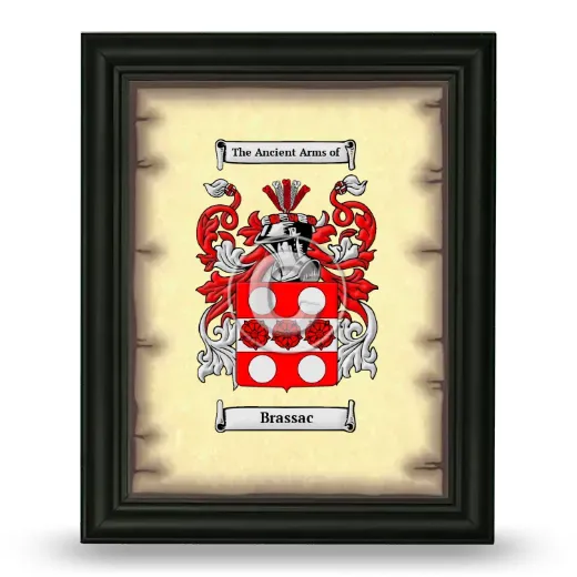 Brassac Coat of Arms Framed - Black