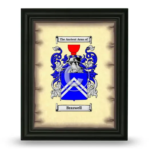 Braswell Coat of Arms Framed - Black