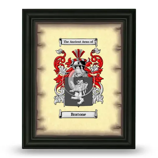 Bratone Coat of Arms Framed - Black