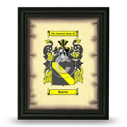 Bratta Coat of Arms Framed - Black
