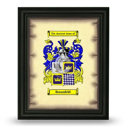 Braunfeld Coat of Arms Framed - Black