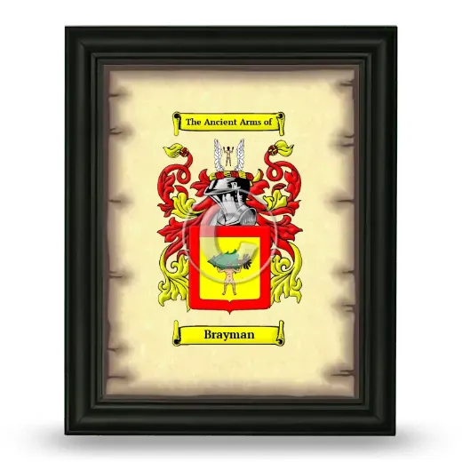 Brayman Coat of Arms Framed - Black