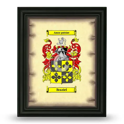 Braziel Coat of Arms Framed - Black