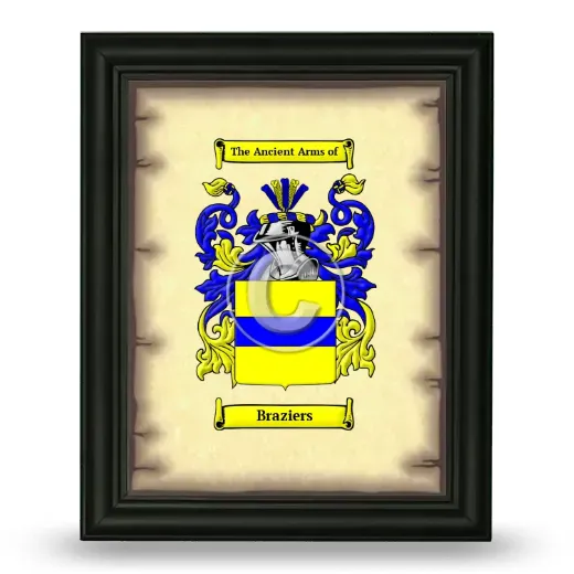 Braziers Coat of Arms Framed - Black