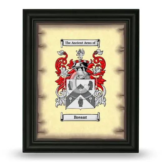 Breant Coat of Arms Framed - Black