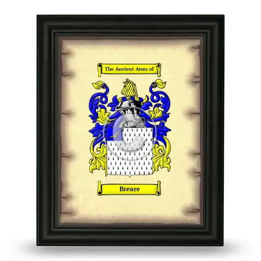 Breare Coat of Arms Framed - Black