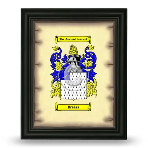 Brears Coat of Arms Framed - Black