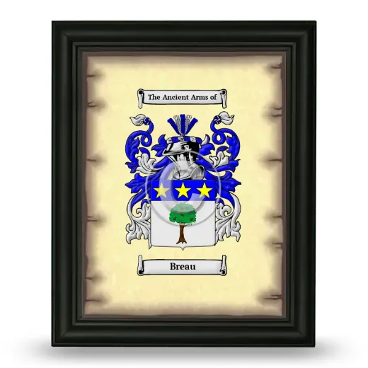 Breau Coat of Arms Framed - Black
