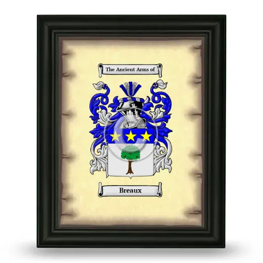 Breaux Coat of Arms Framed - Black