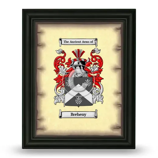 Breheny Coat of Arms Framed - Black