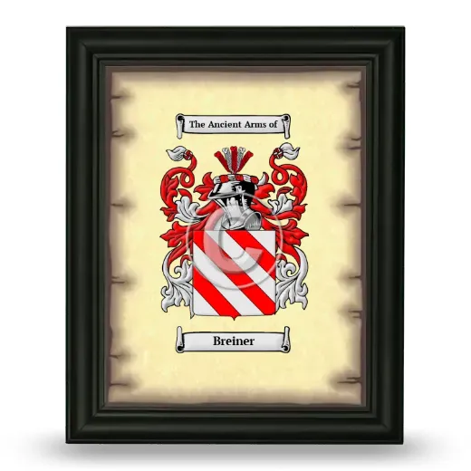 Breiner Coat of Arms Framed - Black