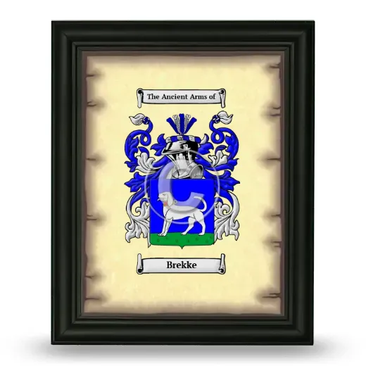 Brekke Coat of Arms Framed - Black