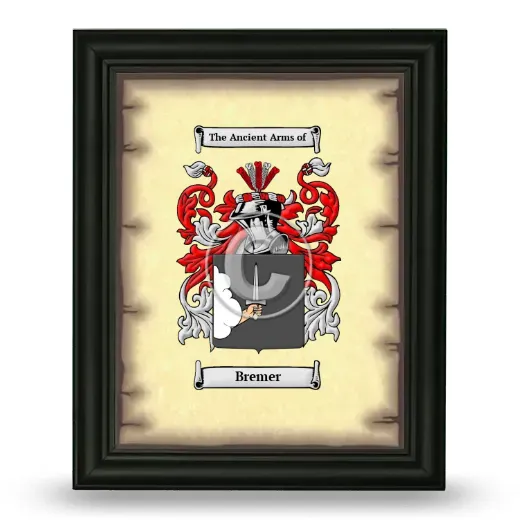 Bremer Coat of Arms Framed - Black