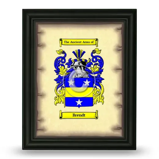 Brendt Coat of Arms Framed - Black
