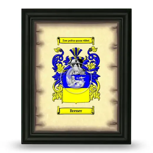 Brener Coat of Arms Framed - Black