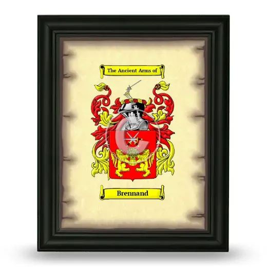 Brennand Coat of Arms Framed - Black