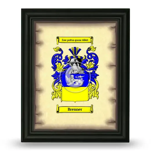 Brenner Coat of Arms Framed - Black