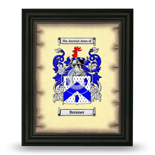 Brenner Coat of Arms Framed - Black