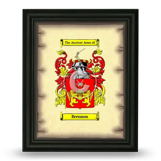 Brennon Coat of Arms Framed - Black