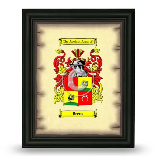 Brens Coat of Arms Framed - Black
