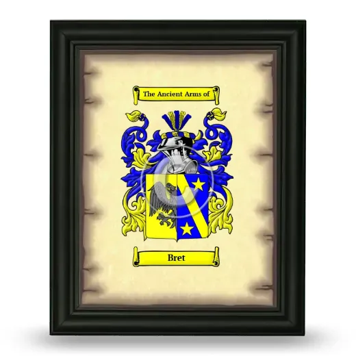 Bret Coat of Arms Framed - Black