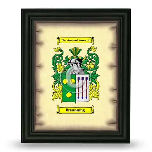 Breunning Coat of Arms Framed - Black