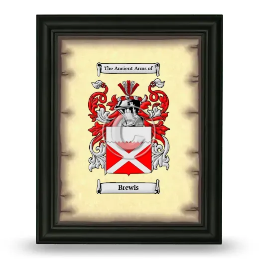 Brewis Coat of Arms Framed - Black