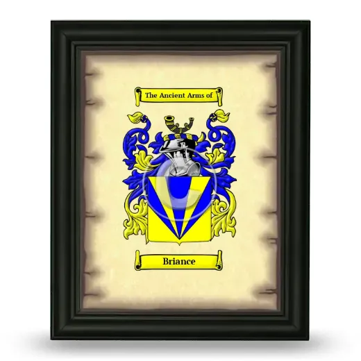 Briance Coat of Arms Framed - Black