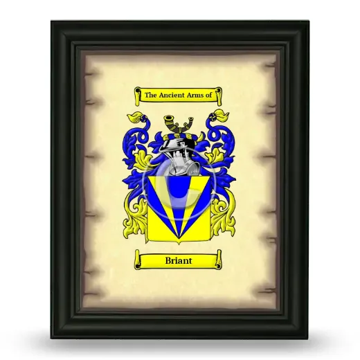 Briant Coat of Arms Framed - Black