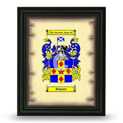 Briante Coat of Arms Framed - Black