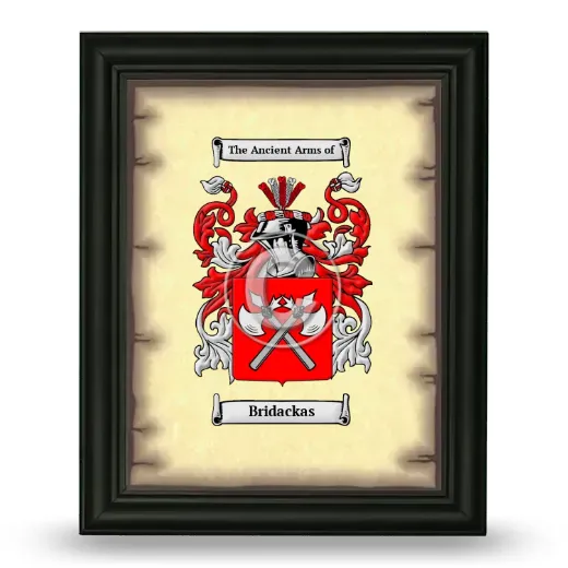 Bridackas Coat of Arms Framed - Black