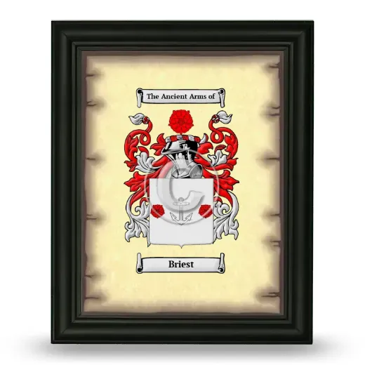 Briest Coat of Arms Framed - Black